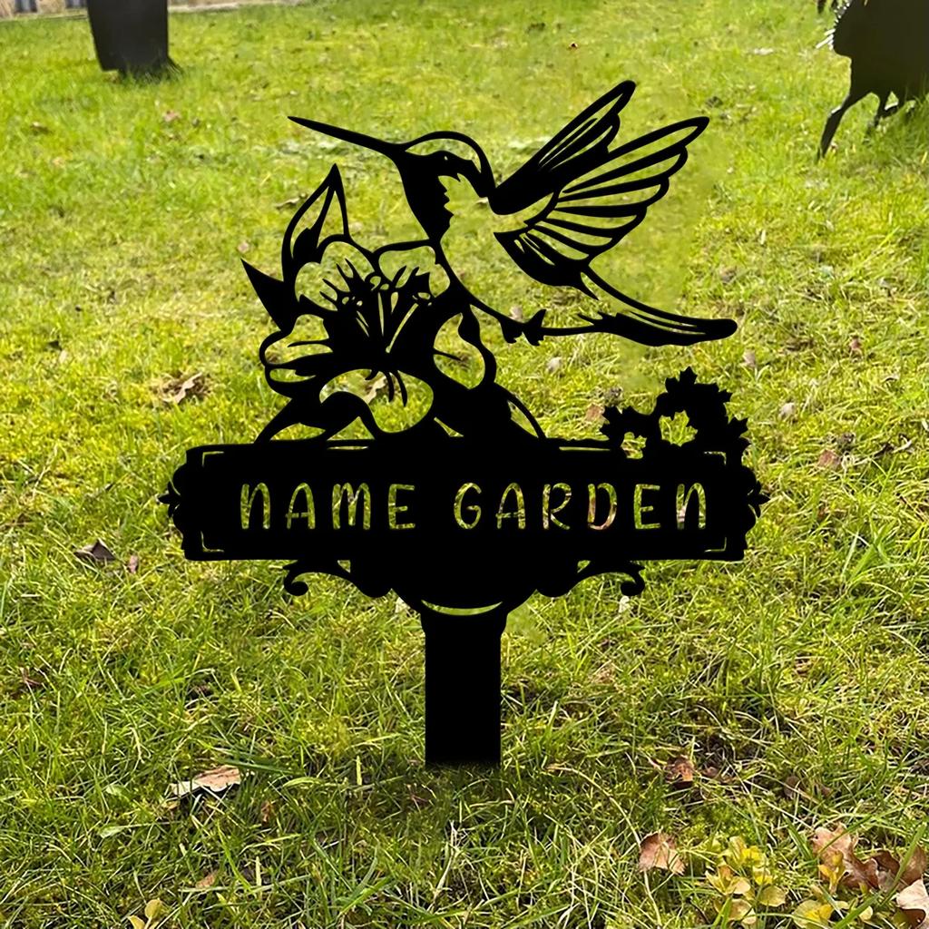 Custom Metal Bird Garden Stake, Outdoor Yard Art Decor, Personalized Gardener Gift, Weatherproof Garden Ornament