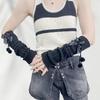 New Year Christmas Gift Red Knitted Arm Sleeves Girls Warm Sweet Fingerless Gloves