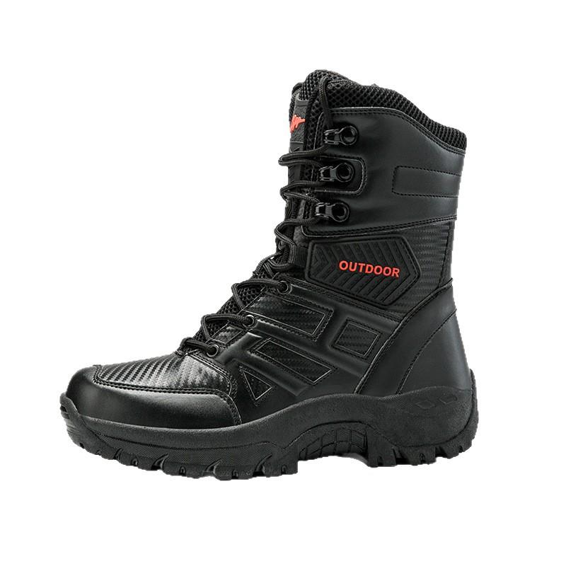 Overseas large size military boots non-slip and wear-resistant men's outdoor high-top hiking shoes off-road work casual flow boots