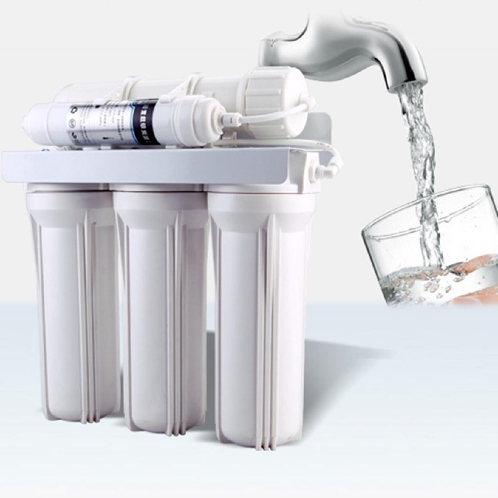 5 Stage 5-layer White Water Filter System Reverse Osmosis Filtration Drinking Fountain Home New