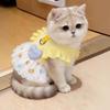 Ruffled Pet Dress, Polka Dot Puppy Dress with Plaid Heart, Cute Dog Princess Dress with D Ring, Breathable Summer Outfit for Small Dogs Cats
