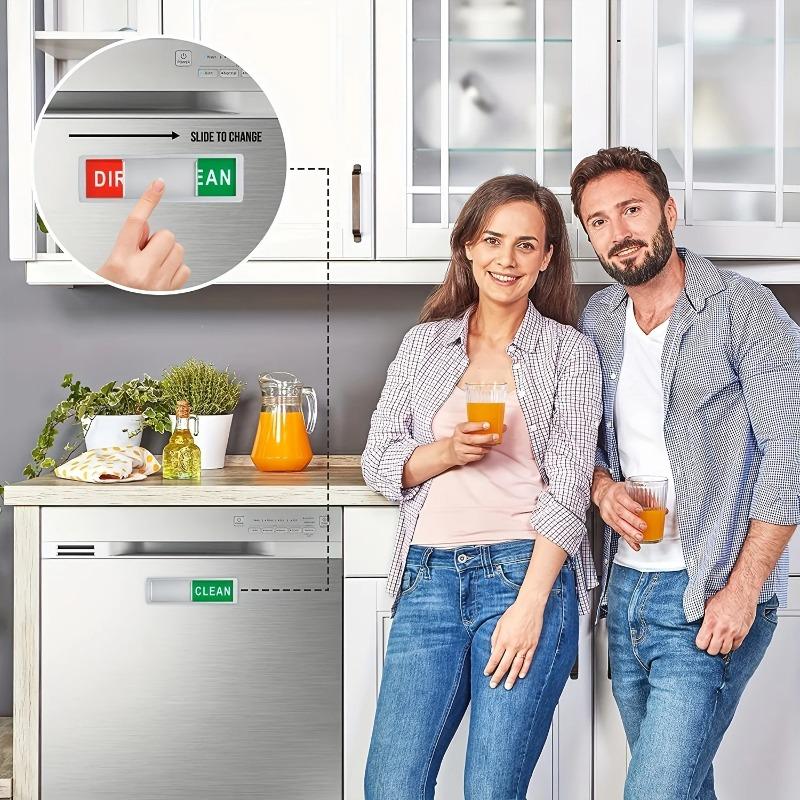 2Pcs Dishwasher Magnet Clean Dirty Sign for Dishwasher Or Refrigerator, Magnetic Clean Dirty Dishwasher Magnet Indicator Marker