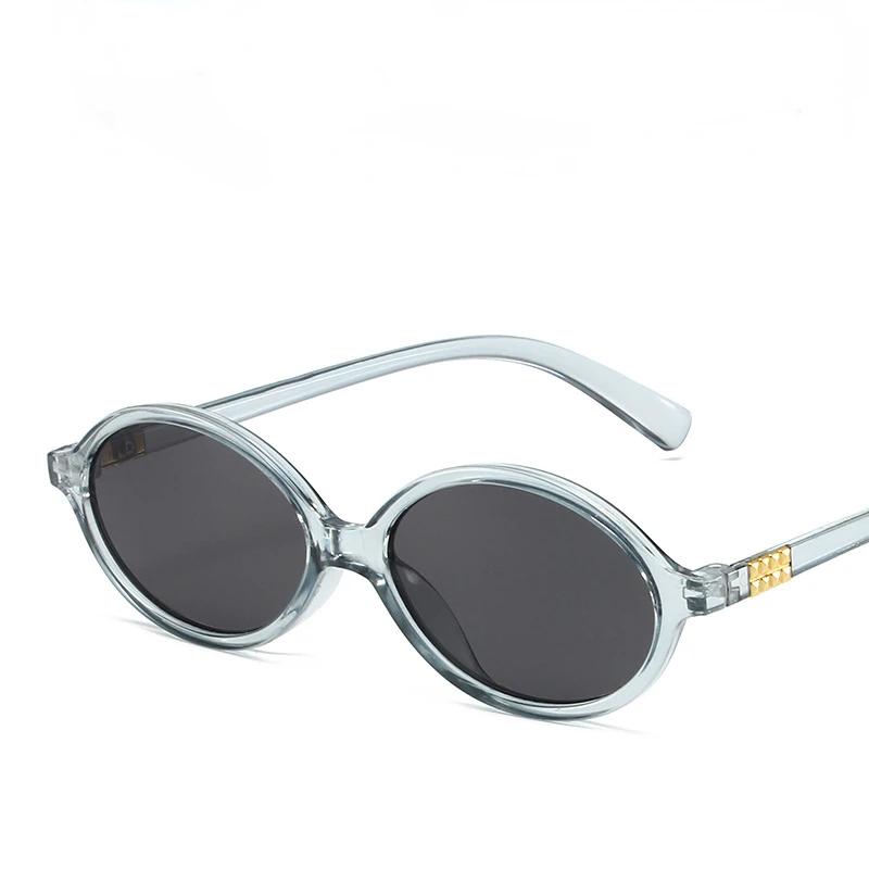 Retro Style New Style Small Oval Anti Blue Light Flat Mirror Instagram Internet Celebrity Nerd Eyeglasses Outdoor Shades Oval Sun Glasses