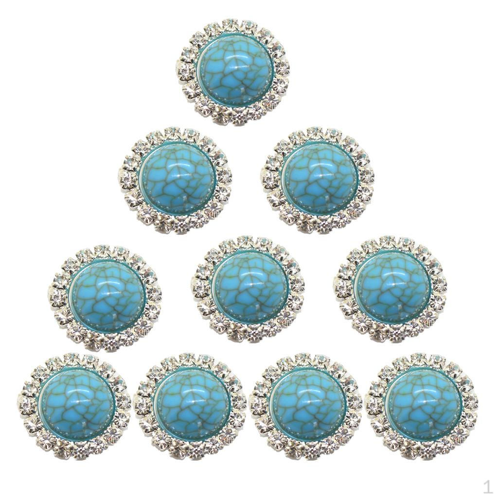 10 Pieces Rhines Flower Cabochons Flat Back Embellishments