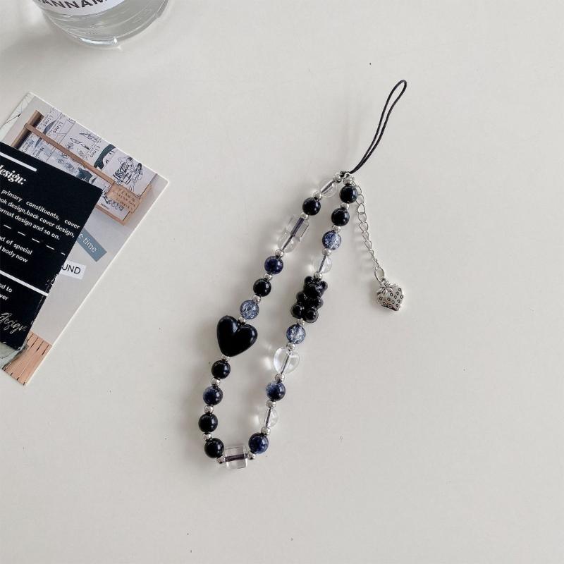 Elegant Handmade Beaded Keychain Pendant Mobile Phone Chain Strap Fashion Cellphone Rope Women Telephone Lanyard Jewelry