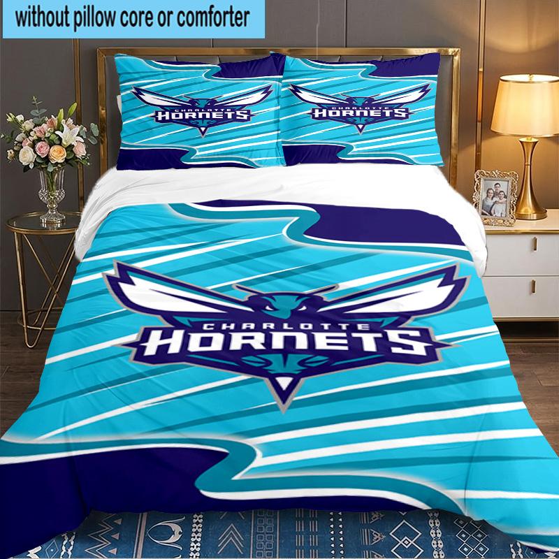 Charlotte-Hornets Logo 3pcs Bedding Set,Including 1pc Duvet Cover And 2pcs Pillowcases Perfect Gift for Christmas,Ideal for Bedroom, Dormitory