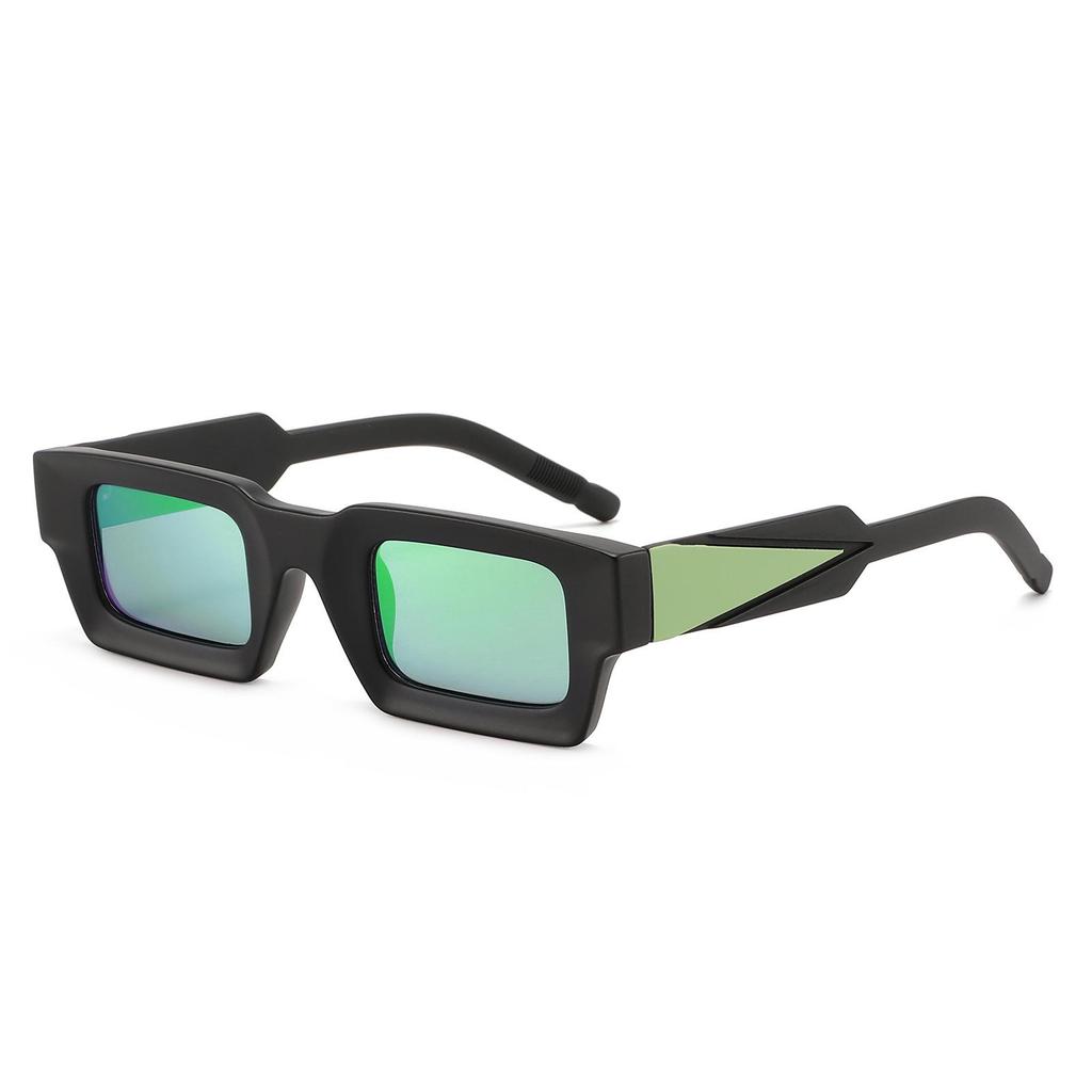 Retro Square Sunglasses for Women - Small Frame, Color Mirror Lenses, Versatile European & American Street Style