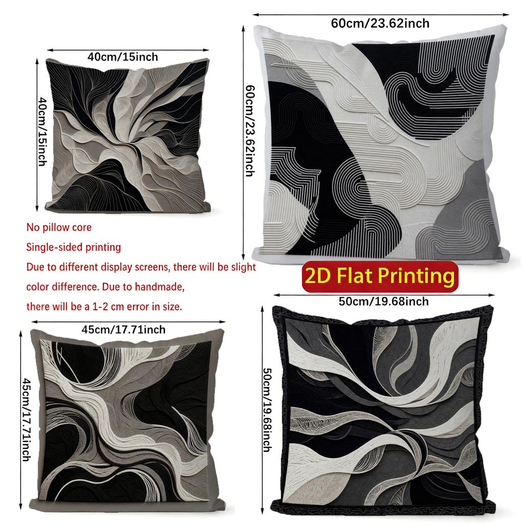 2D Modern Abstract Pattern Decorative Pillow Covers Pattern Cushion Cover Suitable For Sofa Bedroom Car Pillow Cover