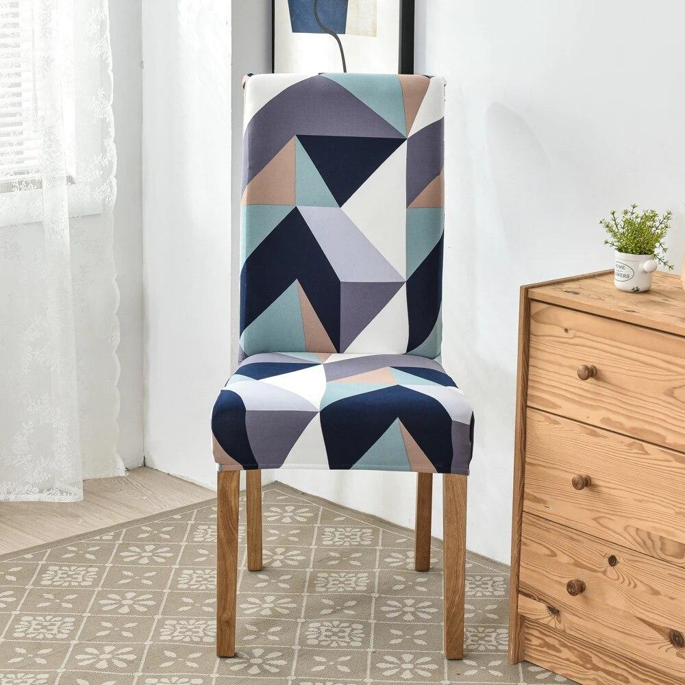 Spandex Wedding Chair Cover Lattice Floral Printed Seat Protector Slipcover for Hotel Banquet Housse De Chaise Dining Room Chair