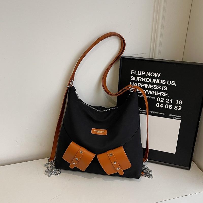 

Canvas bag women s large-capacity new chain shoulder commuter tote bag casual multi-functional backpack