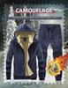 Men's Winter Lambswool Cotton Tracksuit: Hooded Jacket & Plus-Size Pants