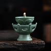 New Chinese ceramic decoration "Retro celadon oil lamp candlestick" for Buddha lamp butter lamp household Buddha front permanent