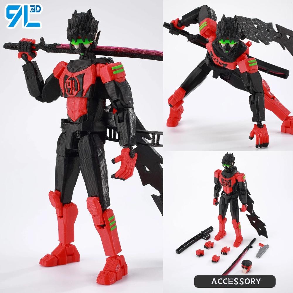 9L3D Printed NEWInvincibles Tech Jacker Titan13 Lucky13 Action Figure Dummy13 Motorcycle Multi-Jointed Collectible Model Toy T13
