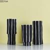 Black and White Stripe Ceramic Vase Flower Pots Decorative Flower Arrangement Desk Decoration Ornaments Crafts Floral Vases
