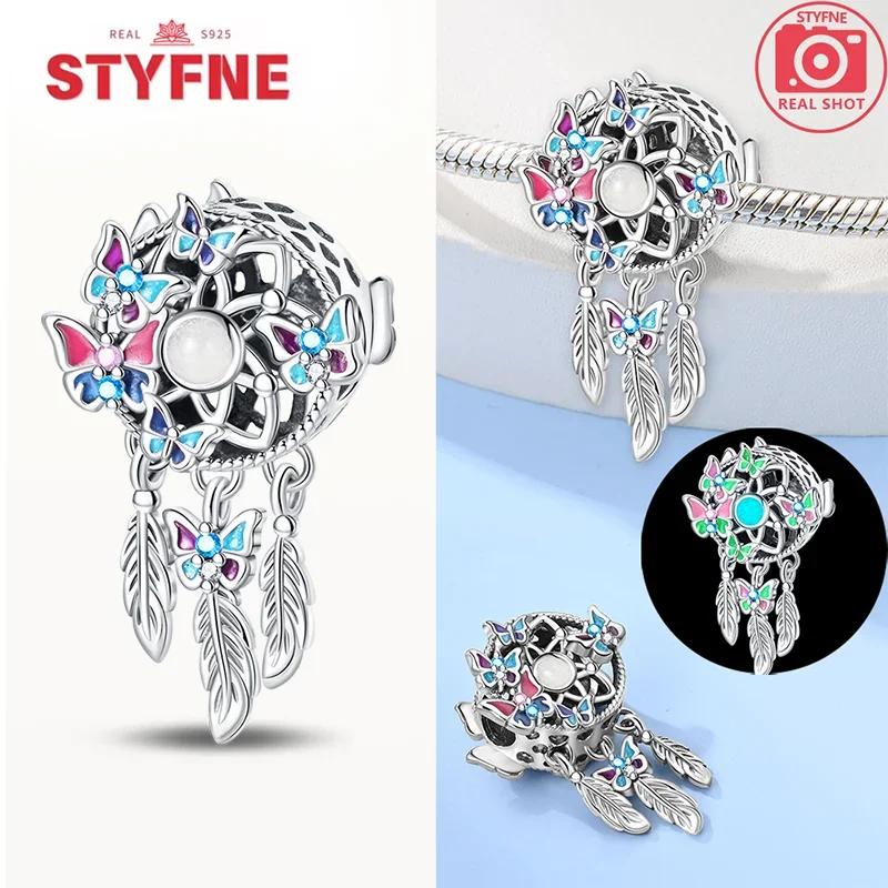 Copper Colors Butterfly Dreamcatcher Tassel Charms Pendant Feather Bead Fit Original Bracelet Diy Fine Jewelry Gift For Women