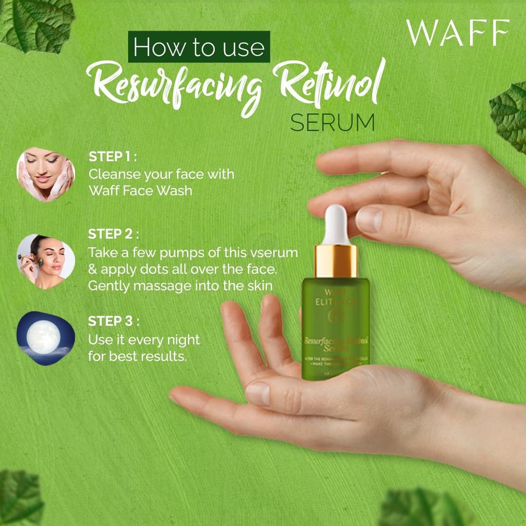 Resurfacing Retinol Face Serum 30ml | Anti-Aging & Wrinkle Formula | Help in Brightens Skin, Reduces Fine Lines |UNISEX