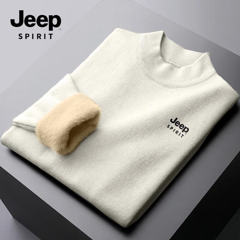JEEP SPIRIT Men's Winter Fleece-Lined Pullover Sweater