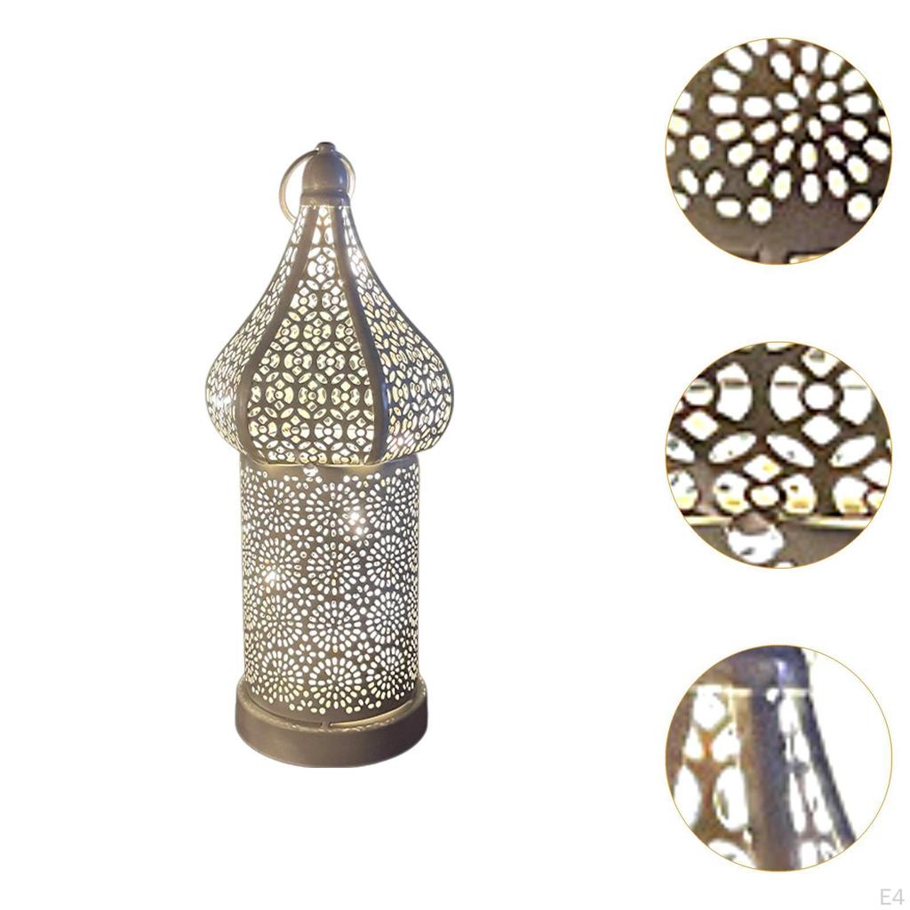 Decorative Hanging Lamp Crect Iron Crafts Lantern LED Fairy Light for Bedside