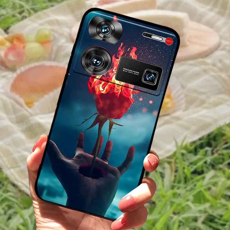 Shockproof Funda For ZTE Nubia Z60 Ultra Case Silicon Black Soft Bumper for Nubia Z60 Ultra Phone Cases Z60Ultra Cartoon Shell