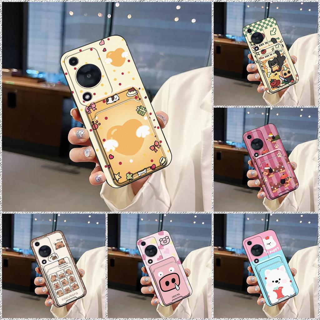 TPU Back Cover Phone Case For Huawei Enjoy70/70S/NOVA Y72 4G Card bag Silicone Card sleeve Anti-dust Fashion Design Cute