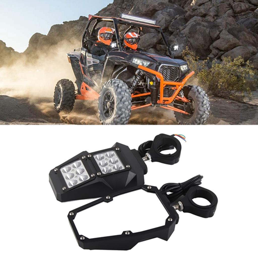 UTV Side Rear View Mirror 360 Degree Adjustable with LED Lights Fit for Polaris RZRRanger