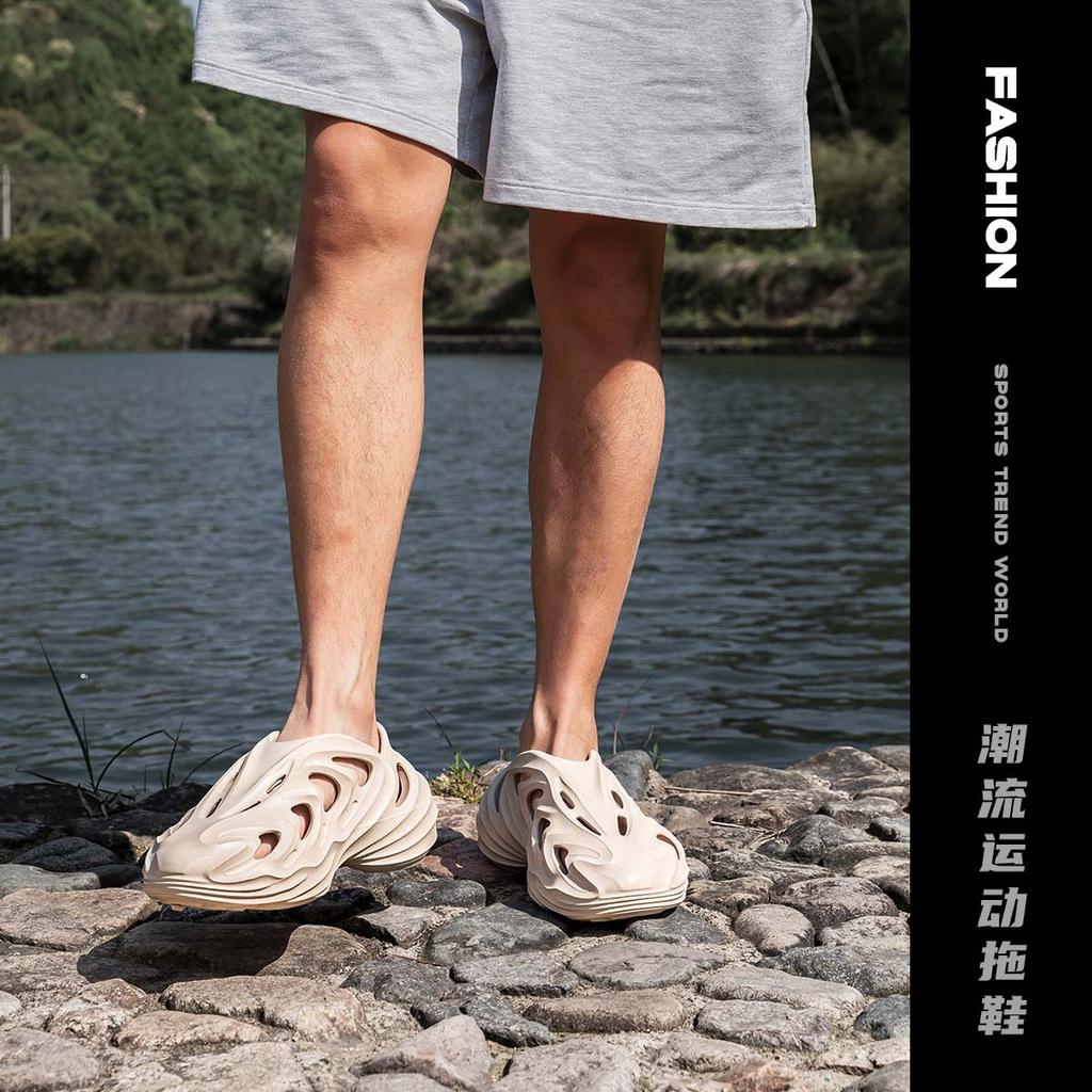 EVA Hole Shoes Men's Summer Wear Trendy Brand 2024 New Outdoor Beach Non-slip Stepping On Shit Sandals Men's