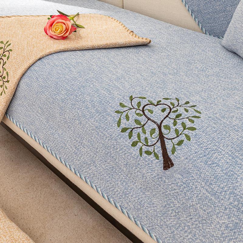 

Cotton And Linen Sofa Cushion Backrest Towel Universal In All Seasons New Leather Non-Slip Universal Straight Row Cover Cloth Seat Cushion Cover 70*70cm