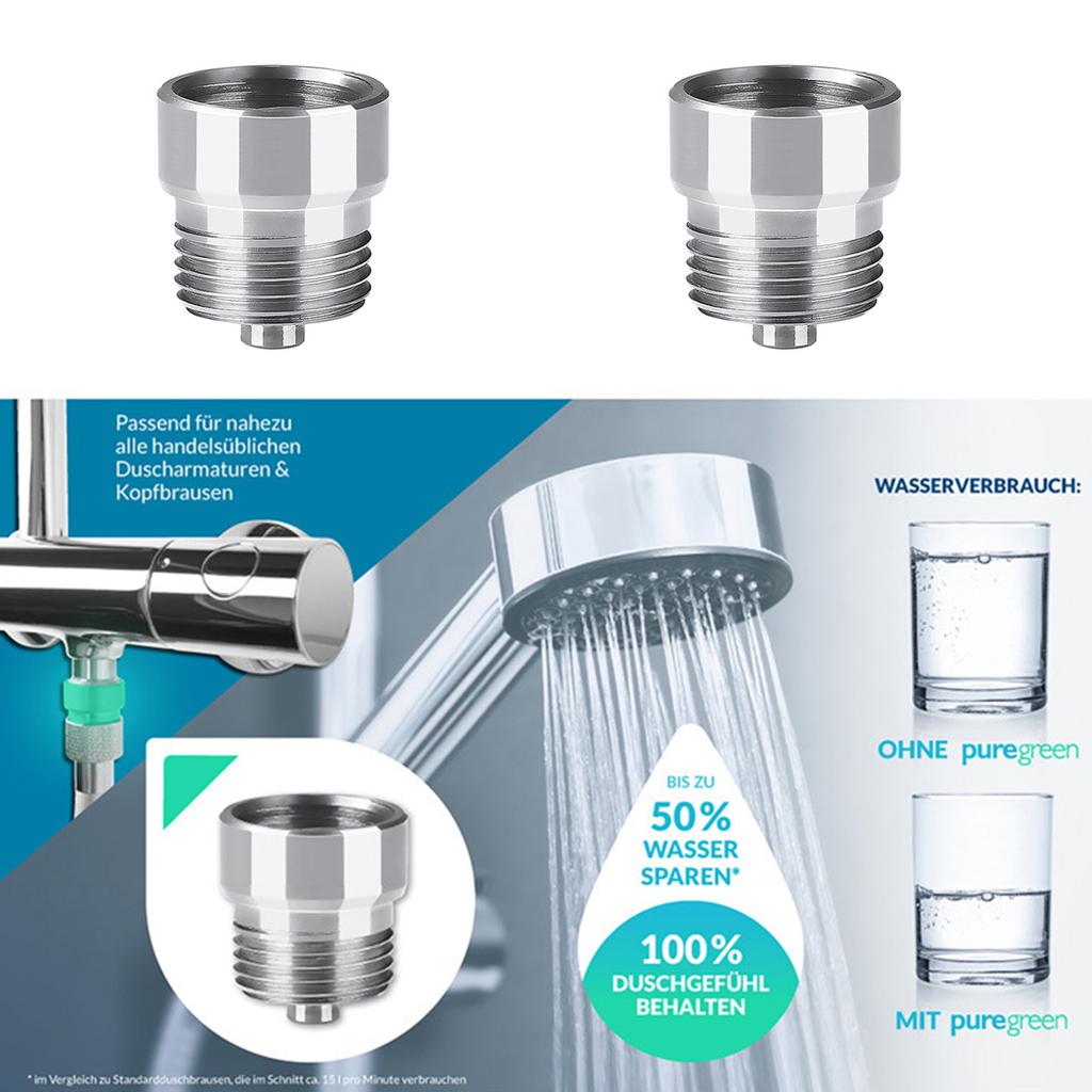 2 Pieces Water Flow Control for Valve Stainless Steel Water Saver for Shower Heads 1/2 Inch Shower Flow Limit Reducer