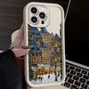 Winter Cartoon Kerst Stijl Sneeuw Telefoonhoesje Voor Samsung Galaxy S25 Ultra S24 S23 FE S22 Plus S21 A54 A55 Zachte Siliconen Cover
