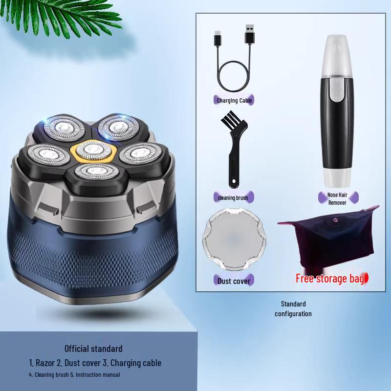 German Imported Men's Bald Head Electric Shaver - Self-Shaving Razor & Hair Clipper
