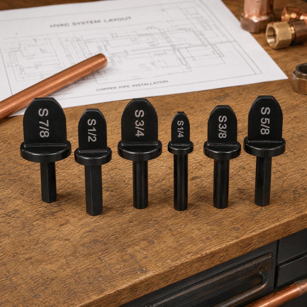6pcs Triangle Shank Tube Expander Bit 6 Piece Set Copper Pipe Expander Copper Pipe Repair