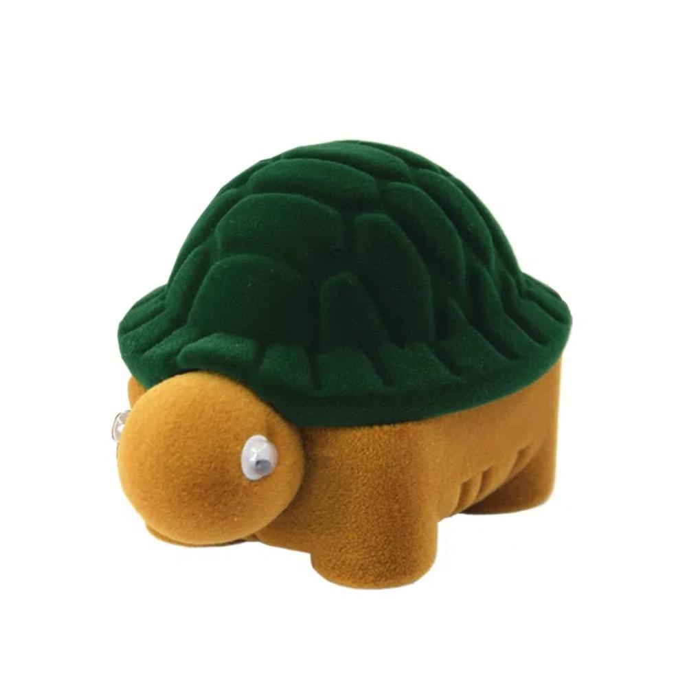 Velvet Creative Ring Case Turtle Earrings Trinket Case Portable Ring Display Box Gift Box