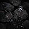 4pcs-Trendy Cross Hip Hop Jewelry Chain Ring Bracelet Necklace Three Piece Set+Casual Quartz Watch, Ring Bracelet Necklace Watch