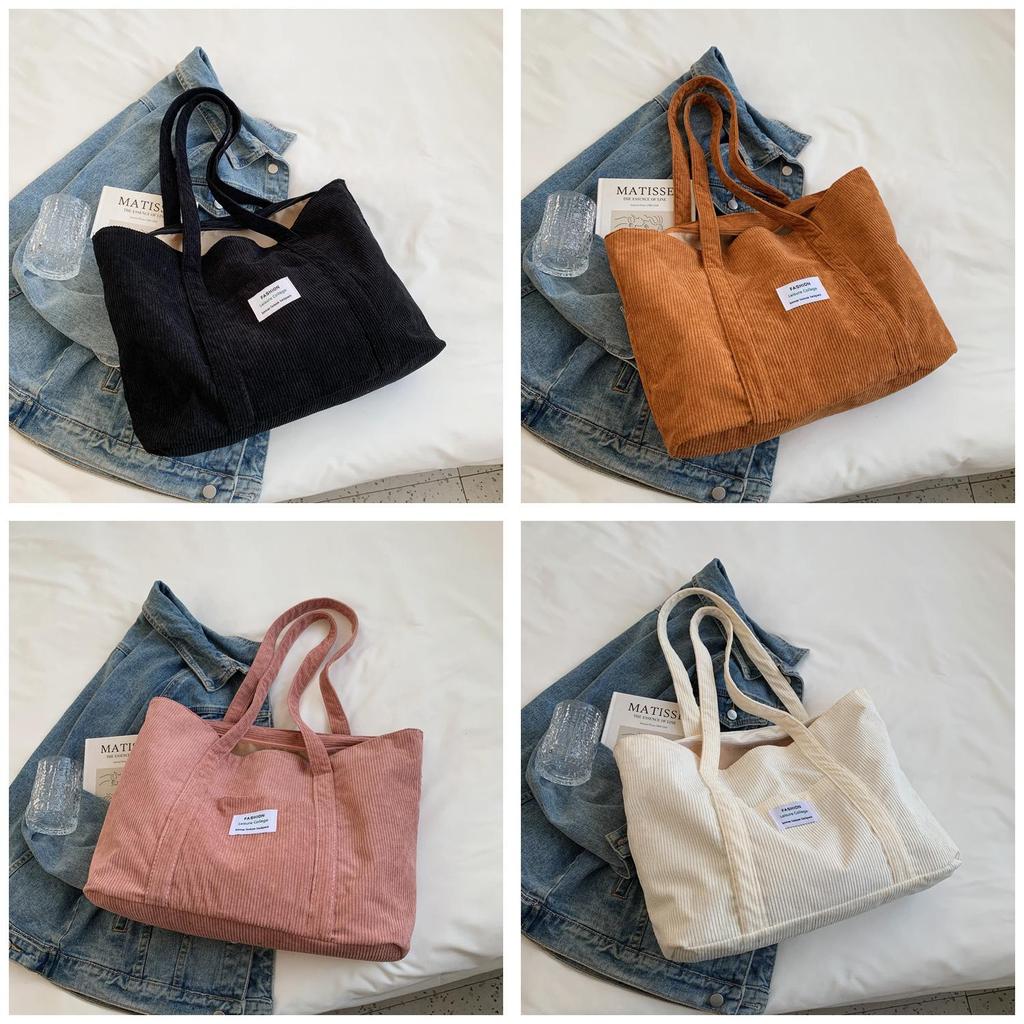 Borsa in Tela con Motivo a Lettere per Donna Accessorio Moda Stile di Strada