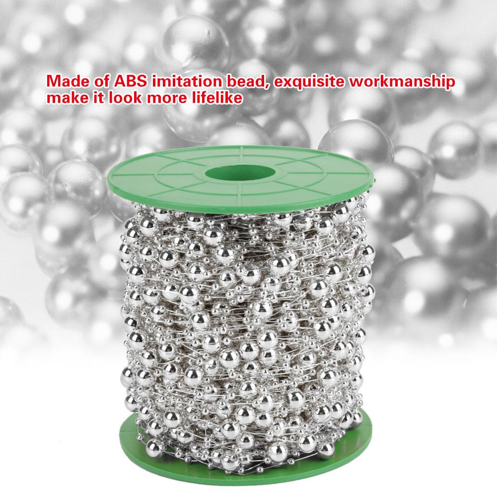 60mCelsiusroll Electroplating Pearl Wire Beads Garland String   Wedding Decoration 3mm+8mm(golden)