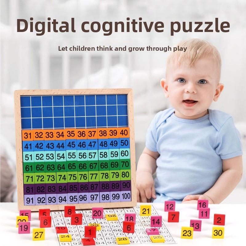 Dřevěná deska s číselným puzzle pro děti Vzdělávací hračka Matematika pro batolata