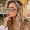 Protective Glasses 2pcs Y2K Metal Frame Square Sunglasses Hollowed Out Future Sense Of Technology  Girls Net Red Sunglasses