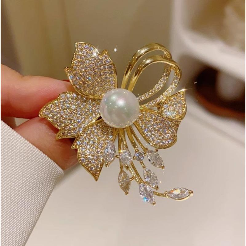 New Alloy Brooch High-end Niche Women's Peony High-end Pin Coat Suit High-end Versatile Brooch