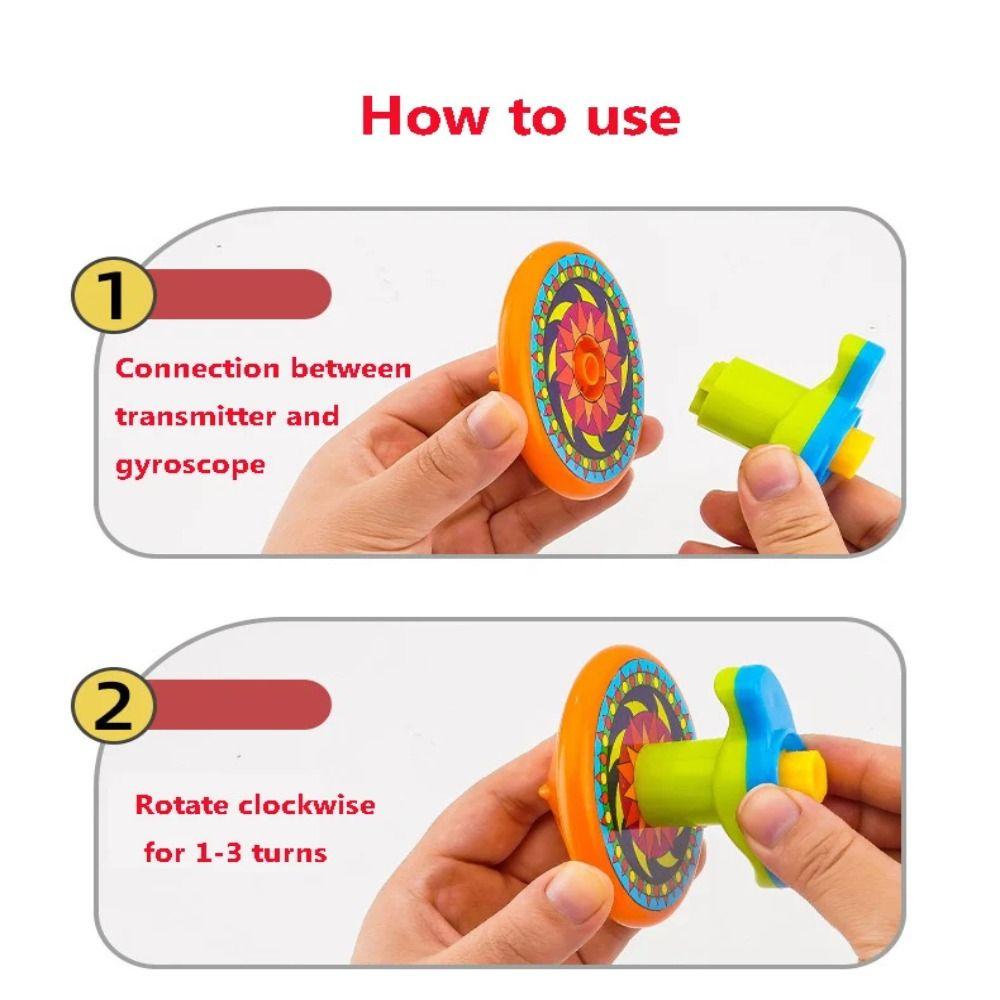 Gyro Folding Stacked Spinning Top Rotating Toy Launcher Gyroscope Set Party Favor