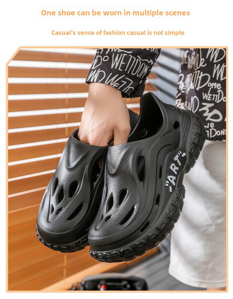 Męskie letnie outdoorowe buty sportowe plażowe z zakrytymi palcami i grubą podeszwą