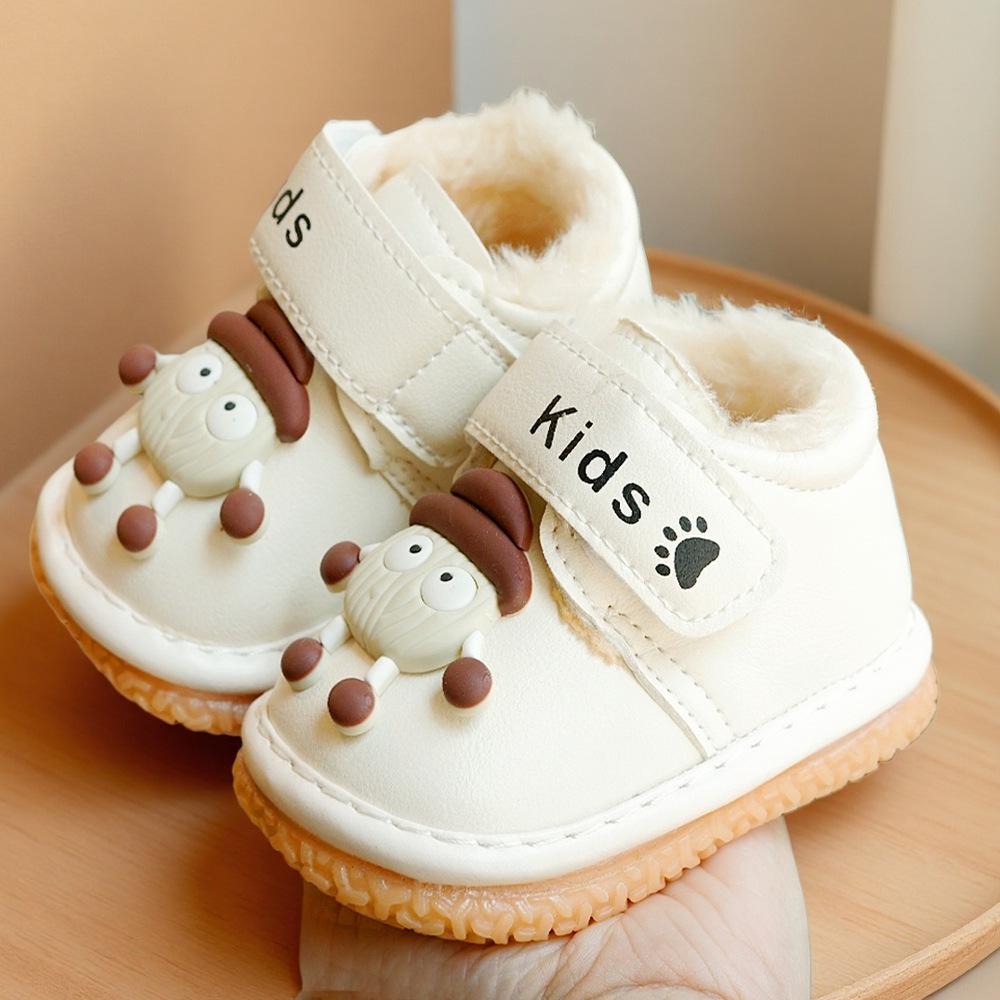 Winter-Samt-Quietschschuhe für Kleinkinder: Weiche, rutschfeste Sohle für Anfänger von 1-2 Jahren