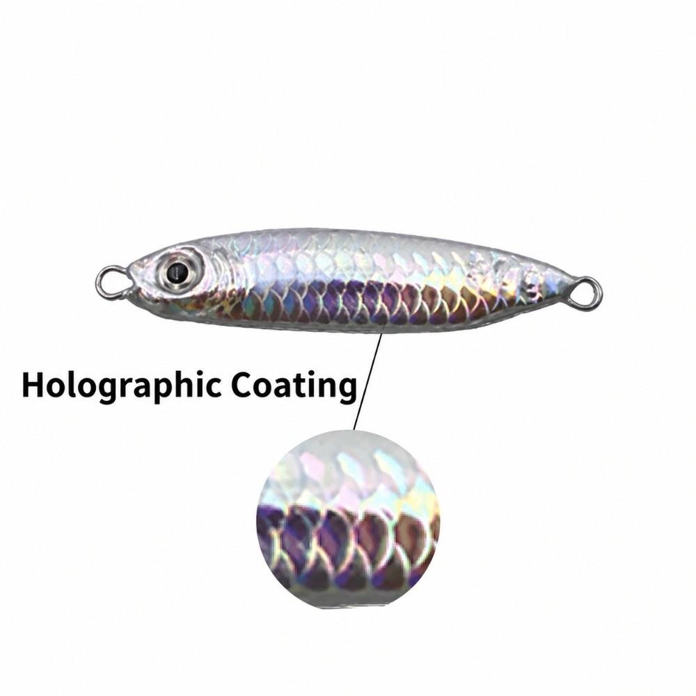 8Pcs Set Sharp Hooks Metal Fishing Lure 3D Eyes Design Metal Jig Spoon Saltwater Fishing