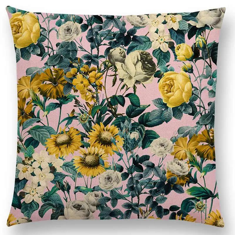 Latest Exotic Garden Summer Natural Flowers Leaf Botanical Tropical Jungle Cushion Cover Car Home Decor Sofa Throw Pillow Case