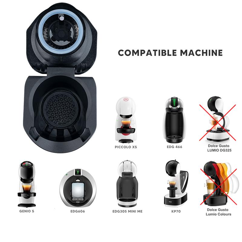 ICafilas Adapter for Dolce Gusto PICCOLO XS/Genio S Machine Lumio DG325 Coffee Maker Filter Pod Espresso Coffeeware