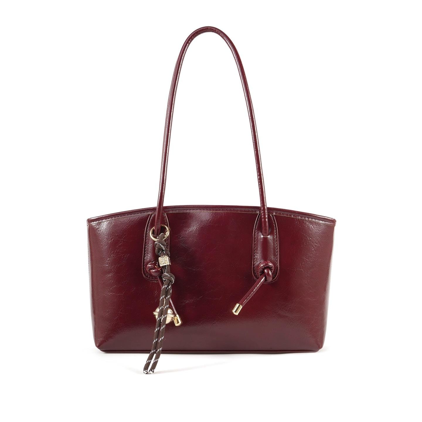 Red Bridal Wedding Bag Women S French Oil Wax Red Stick Bag Premium Niche Underarm Shoulder Bag