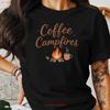 Coffee And Campfires T Shirt Campfire Lover Cozy Outdoor Camping Rustic Lovers Adventure Vintage Graphic Stylish Unisex