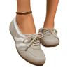 Damen Überweite Colorblock Sneaker - Runde Zehenpartie Schnürschuhe Low Top Freizeitschuhe, Flache Sohle Slipper