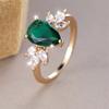 Shein water drop edge three horse eye shape ring simple personality niche ring