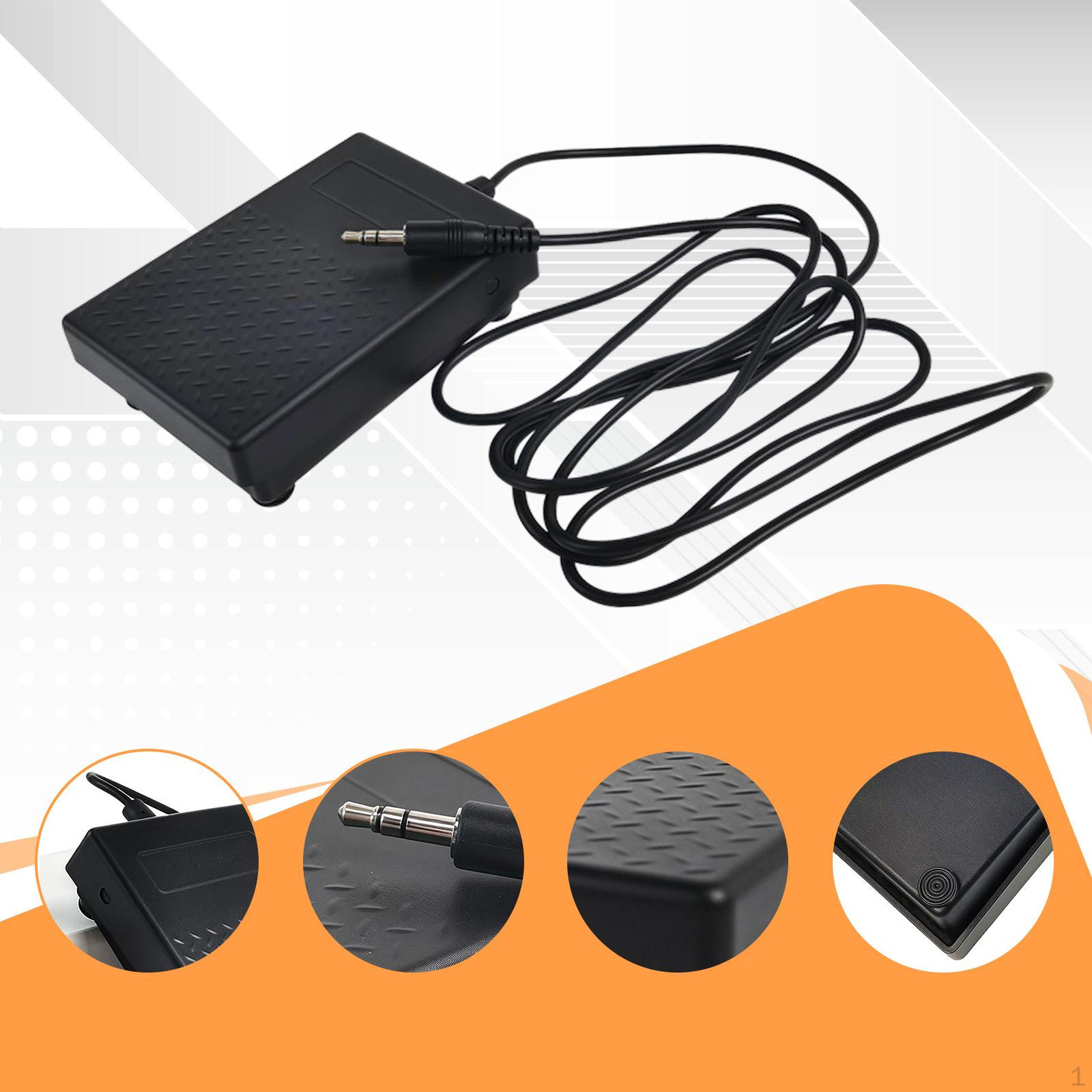 

Electronic Piano Damper Sustain Pedal with Cable 1.7M Accessory Heavy Duty Versatile 3.5mm Jack