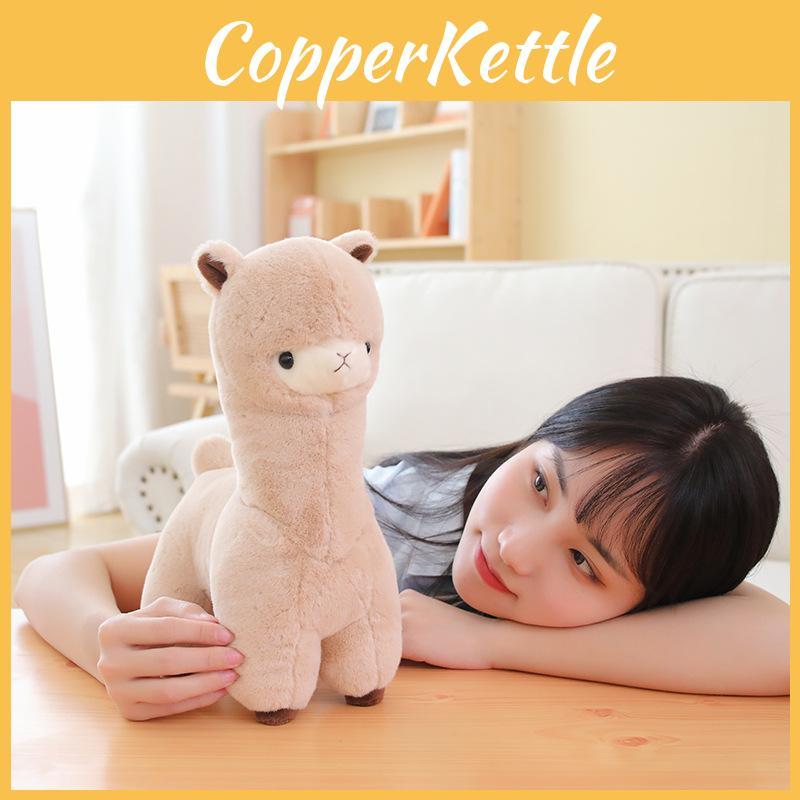 Cute White Brown Alpaca Cartoon Plush Toy Pillow For Kid Gift And Decor Room